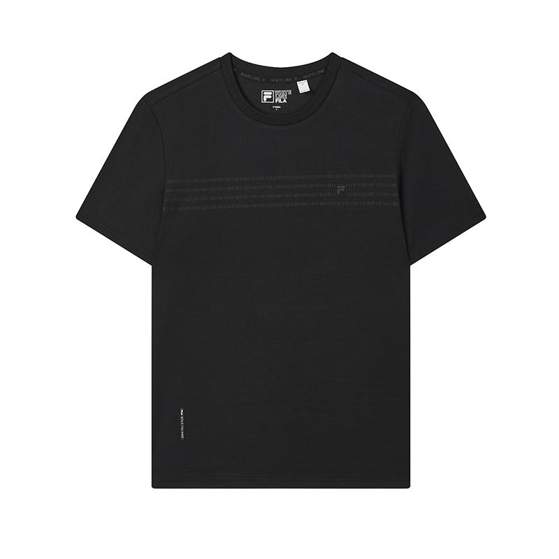 FILA Knitted Fabric Short Sleeved T Shirts Men s Jet Black F11M523114FBK 175/96A/L