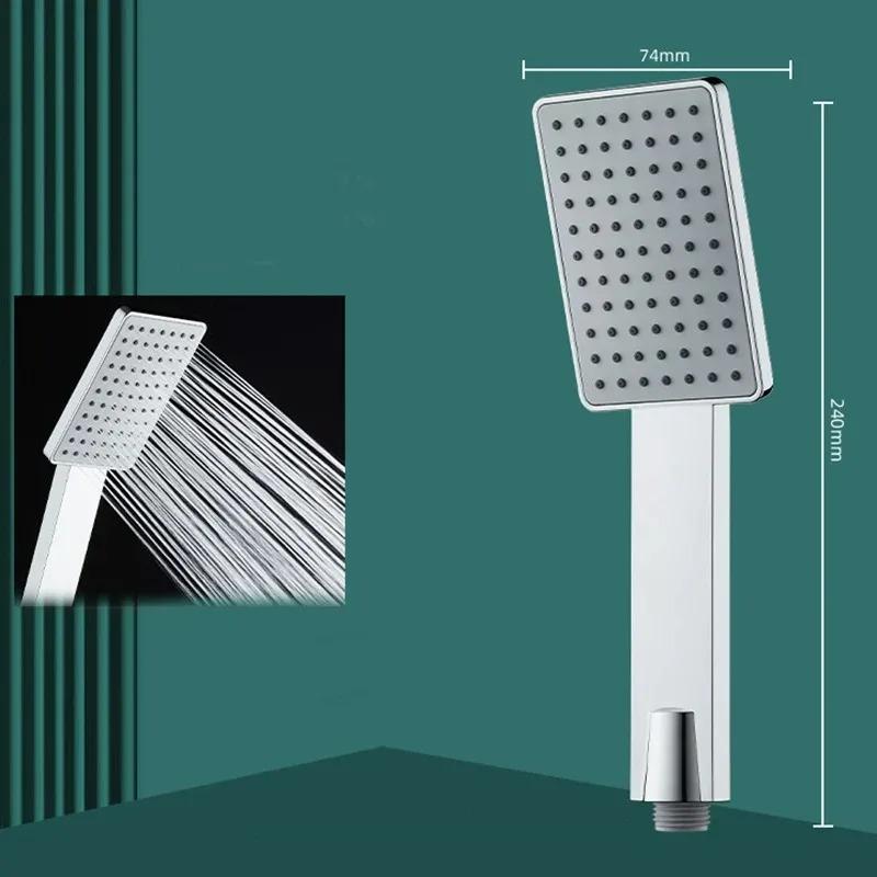Square Shower Head With Enlarged Water Outlet Shower Bathroom Thickened Super Pressurized and Shatter-resistant Shower Head Set