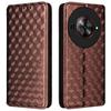 For ZTE Blade A75 5G/nubia Focus Wallet Case Rhombus Imprinted Leather Phone Cover