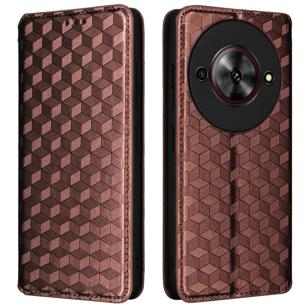 For ZTE Blade A75 5G/nubia Focus Wallet Case Rhombus Imprinted Leather Phone Cover