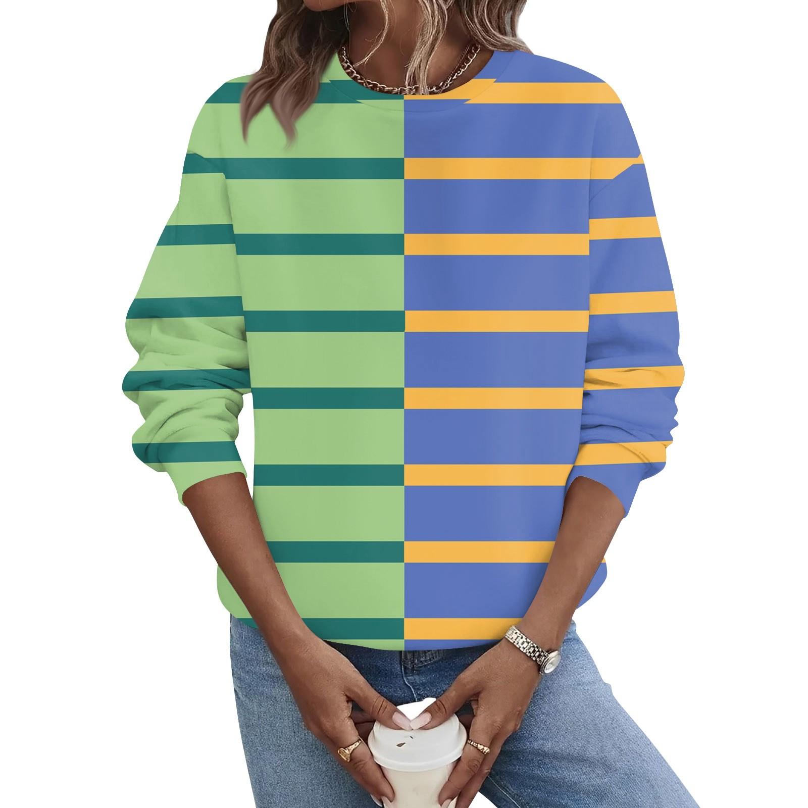 

Женская осенне-зимняя повседневная толстовка с круглым вырезом и длинным рукавом с принтом S