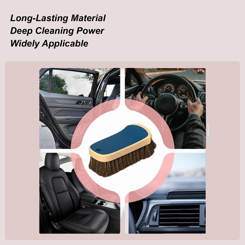 Car Cleaning Brush Interior Horsehair Bristles Vehicle Duster Auto Upholstery Dusting Brush For Car Owners Sedan Truck SUV RV