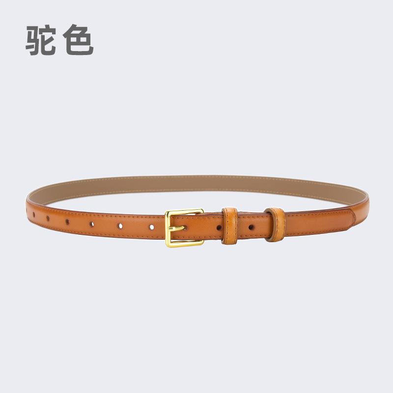 Women'S Belt Women'S Leather Decoration With Skirt Simple Cowhide Pin Buckle Jeans Belt Women'S Black Tide