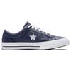 Converse One Star Perforated Leather Low Top Navy Star Non-Slip Wear-Resistant Low-Top Skate Shoes Unisex sneaker Gray-Blue 158463C