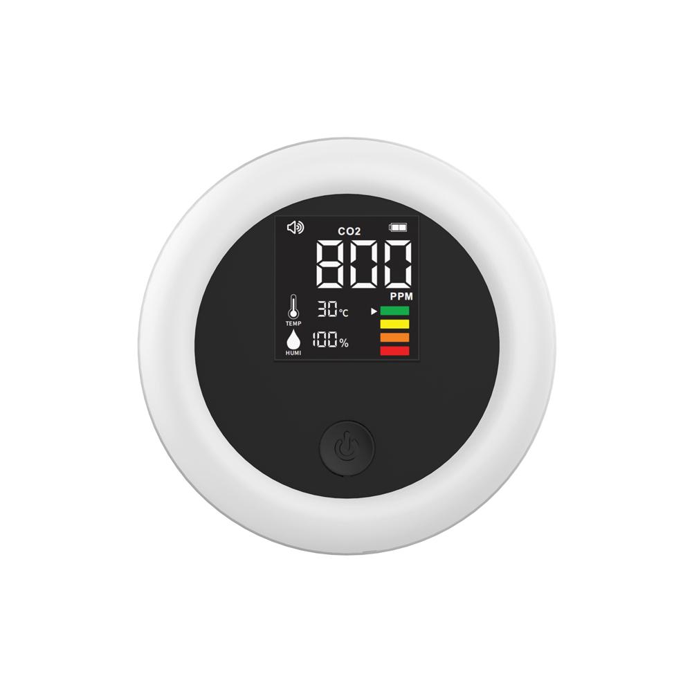Portable Carbon Dioxide Tester 3 In 1 CO2 Temperature Humidity Detector LCD Rechargeable Air