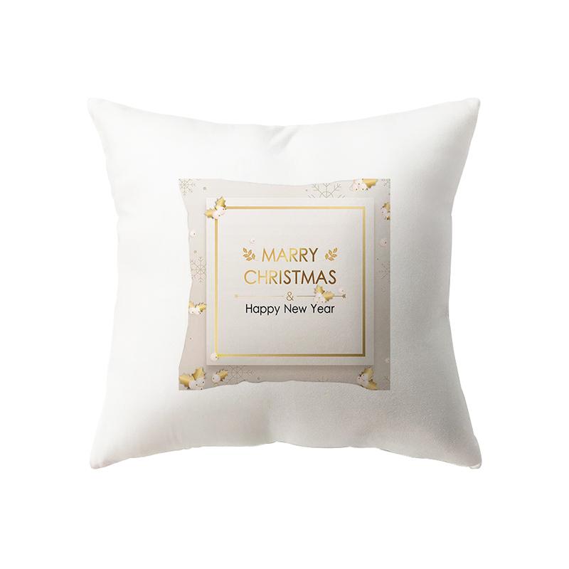 Home Decor Christmas Theme Printed Pattern Cushion Cover Home Living Room Sofa Decoration Square Throw Pillow Pillow Cover