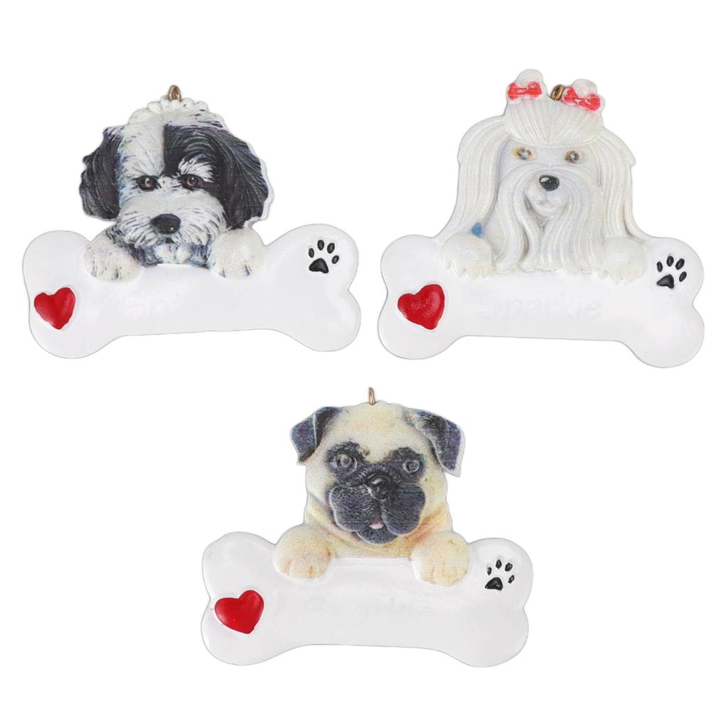 Christmas Tree Dog Resin Pendant Wear Resistant DIY Xmas Puppy Resin Pendant for Christmas Resin Decoration