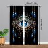 Evil Eye Nazar Amulet Style Pole Bag Curtains Bedroom Kitchen Decoration Home Living Room Curtain Set Of 2 Made Polyester Washable Area Ready