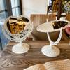 Heart Shaped Makeup Mirror Vintage Rotatable Plastic Makeup Dresser Mirror