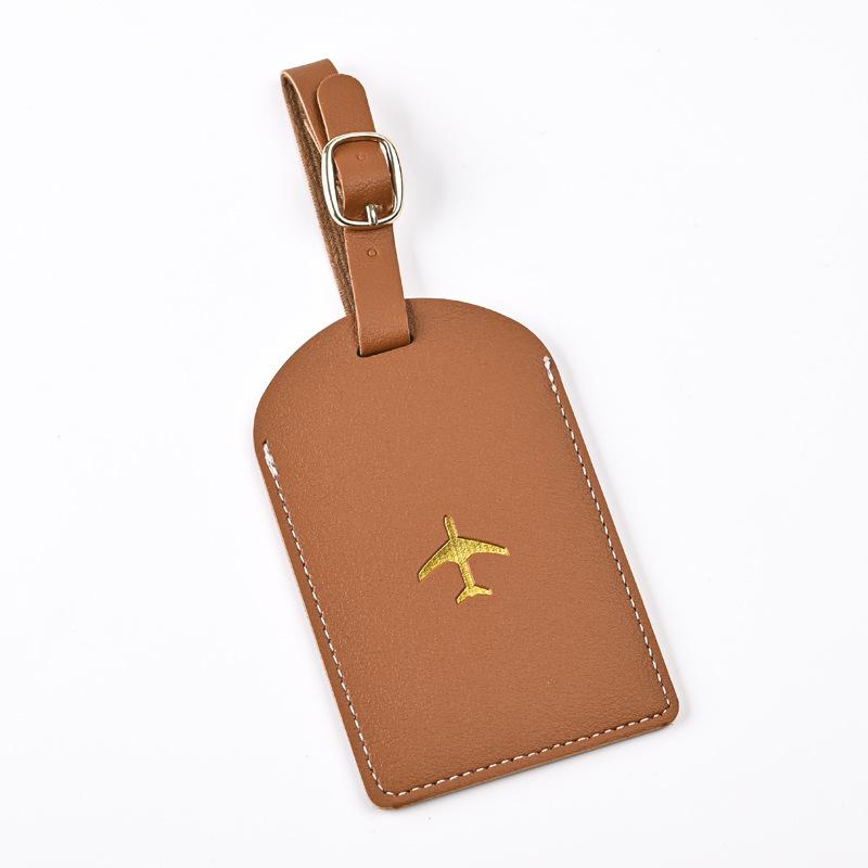 1PCS PU Leather Business Luggage Tag Suitcase Address Label Luggage Boarding Case Label Name ID Address Clip Travel Accessories