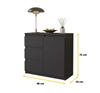 Cassettiera mikel antracite 3 cassetti 1 porta ripiano, mobile 80 cm capiente mikel