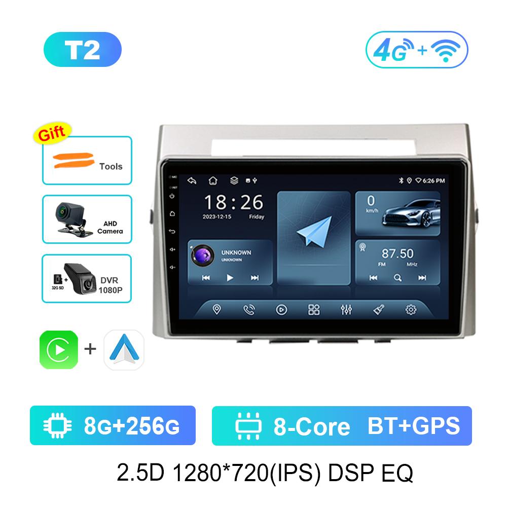Car Radio Multimedia Player for Toyota Corolla Verso AR10 2004 - 2009 QLED Screen Android OS Head Unit WiFi GPS Navi DSP Stereo