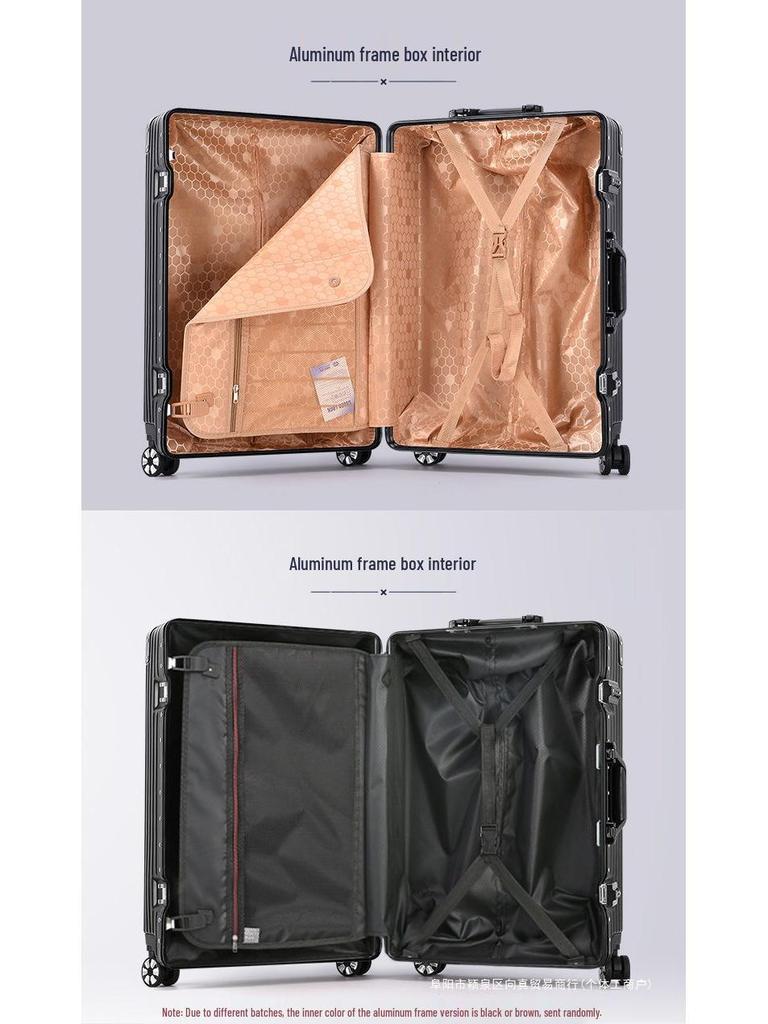 Aluminiowa walizka na kółkach męska i damska z uniwersalnymi kółkami i zamkiem szyfrowym - 20" i 24"