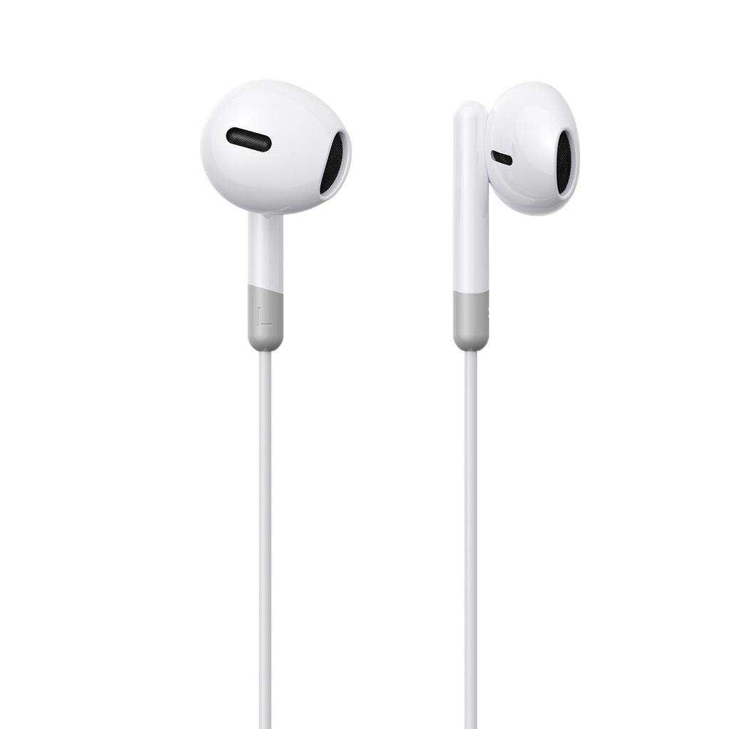Wired In-ear Headphones, Mini Jack 35mm, with Remote Control, White