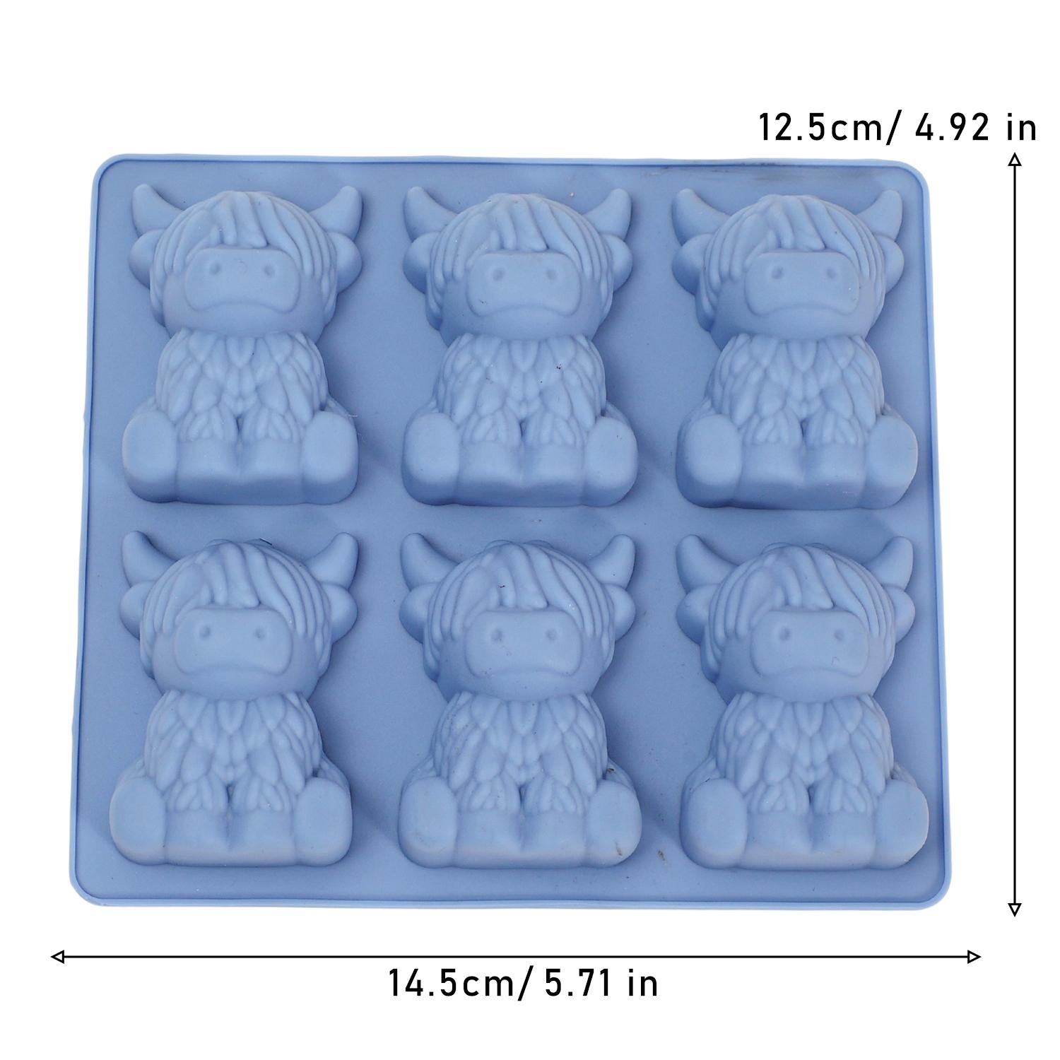 

1-5pcs 3D Cow Silicone Ice Cube Mold Ice Cream Fondant Chocolate Candy Mould Biscuit Candle Craft Baking Kitchen Tool 1pc синий