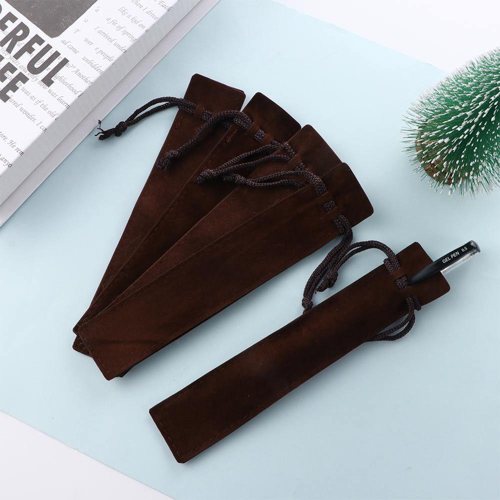 Black 5 Colors With Rope Drawstring Pen Pouch Pen Sleeve Holder Pen Bag Case Single Pencil Bag Pencil Bag Velvet Pen Pouch