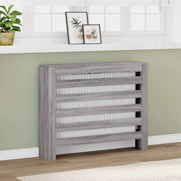 VidaXL Radiator Cover Sonoma Grey 104x20x82 Cm Engineered Wood, Radiator Cap, Top Radiator Cover, Radiator At 852695