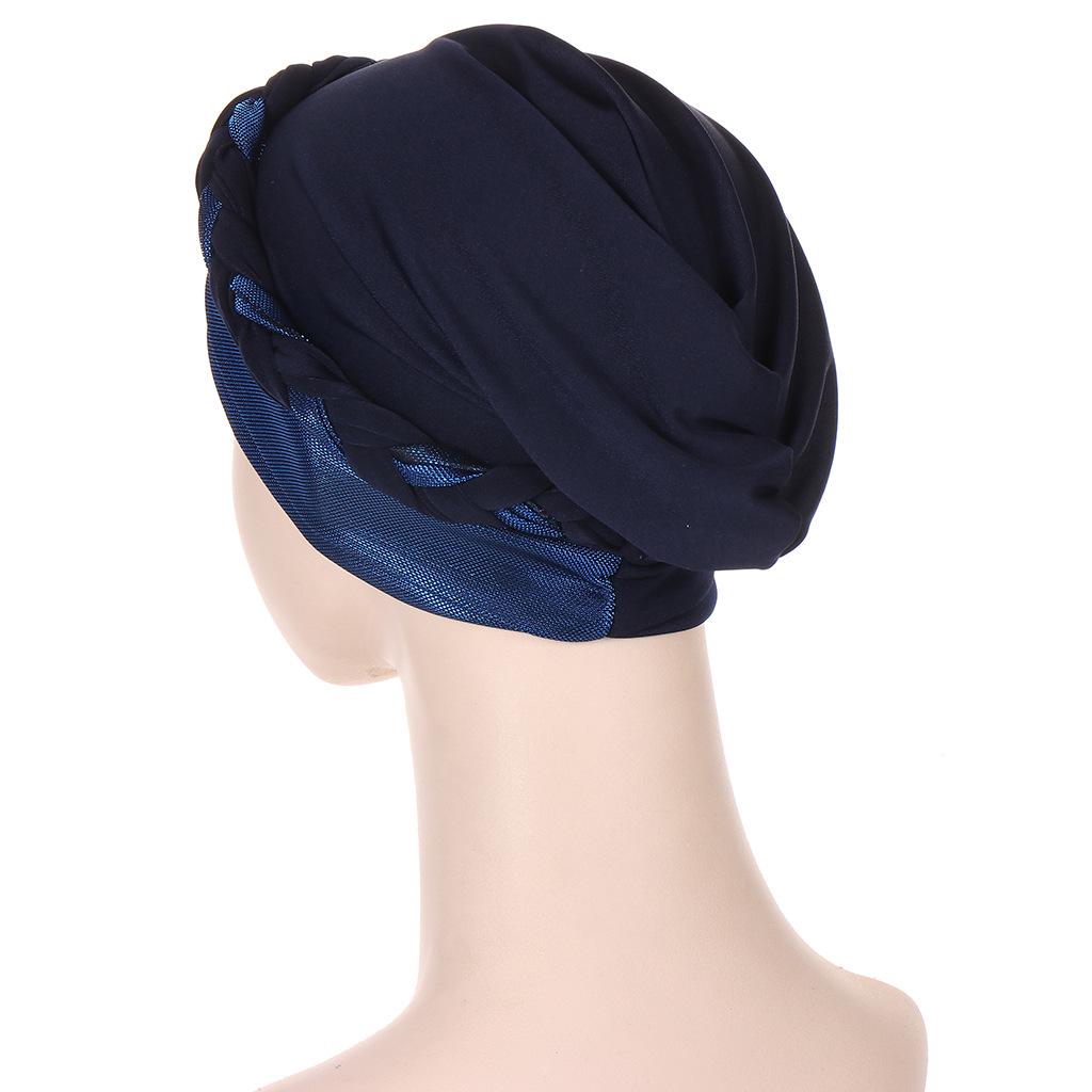 Multicolor Lurex Stitch Milk Silk Braid Headscarf Hat
