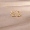 Design Fashion Jewelry 14K Real Gold Electroplating Hollow Love Zircon Ring Elegant Women's Opening Adjustable Ring