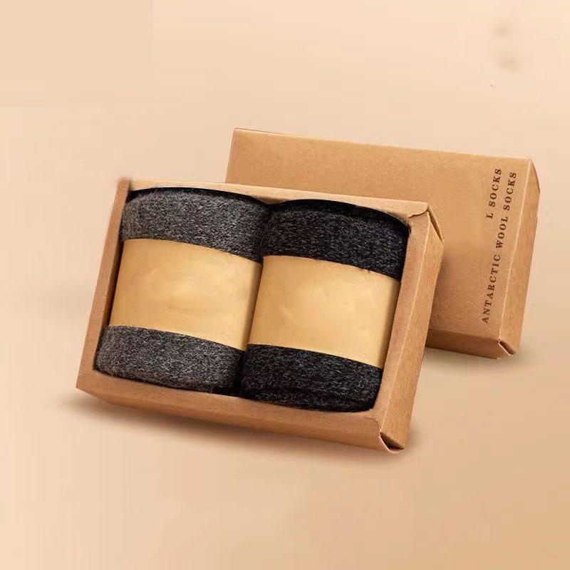 2 Paare/Herrensocken Super Dicke Wolle Hohe Qualität Merinowollsocken Business Herbst Winter Bequeme Halbhohe Socken Große Größe Herren