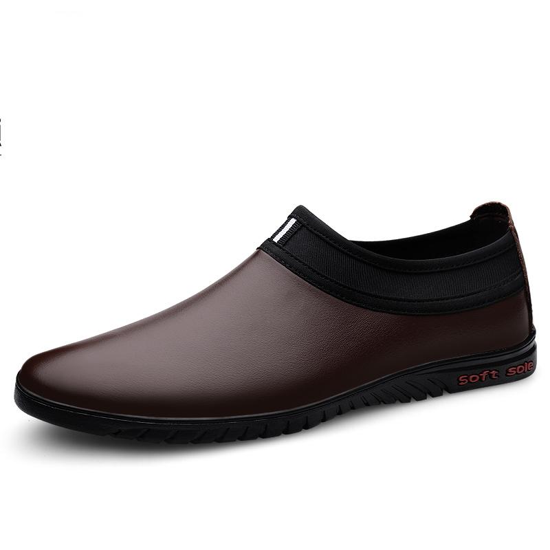 Men's Genuine Leather Shoes Soft Sole Comfortable Flat Shoes Office Commuter Business Shoes Fashion Anti Slip Men's Loafers