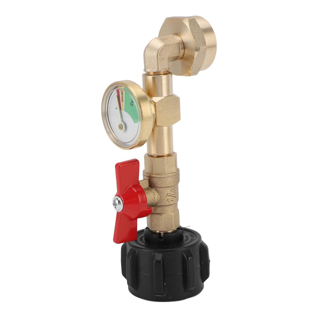 Adaptér pro plnění plynu s ventilem a manometrem Mosazný konektor pro plynovou láhev Plnění 1librových lahví z 20librových