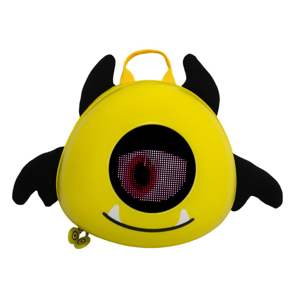 LED Backpack Eye Backpack DIY APP Control for Outdoor Riding Hiking Travel Cute Lightweight for Girls and Kids Yellow