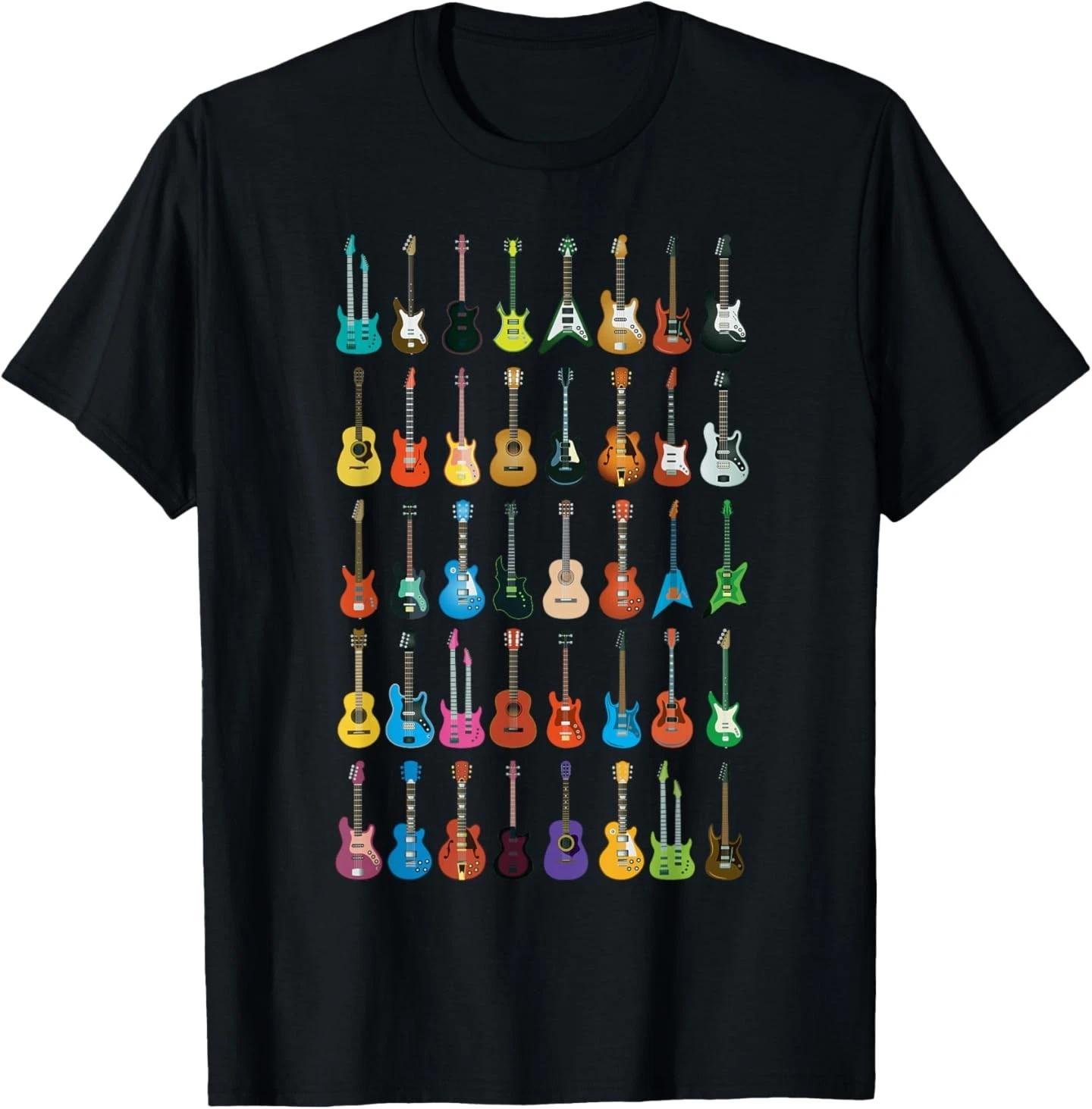 

Love Guitar Different Guitars Music Lover Funny Gift T-Shirt XL