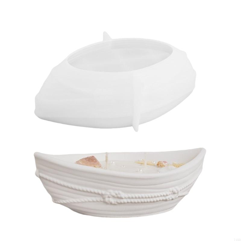 Boat Storage Box Silicone Mold Crafting Rope Holders Moulds Canoes Storage Bowls Moulds Suitable for Home Decors Enthusiasts