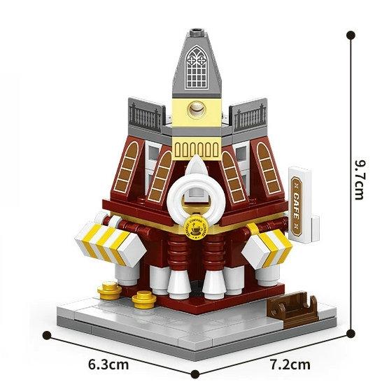 European City Series Street View European Architecture Shop Shopping Scene Puzzle Assembled Building Block Toys  Playsets Children's Gift Presents