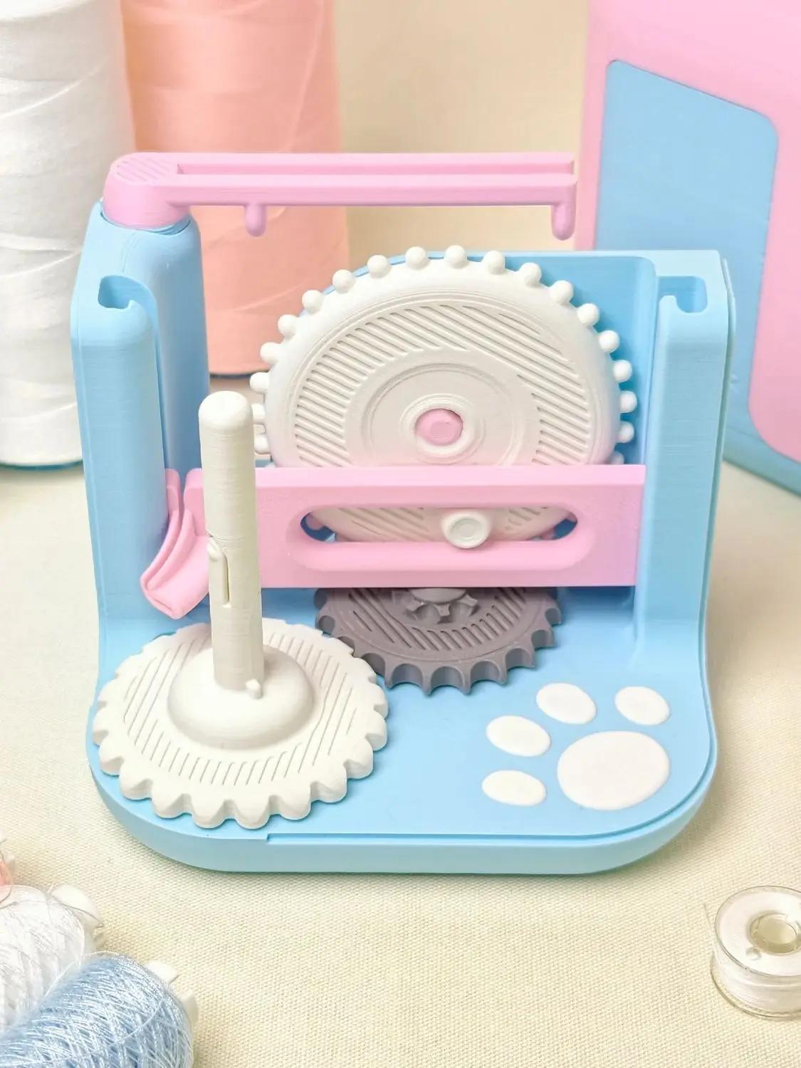 

Manual Sewing Thread Winder Kit - Handheld Bobbin Refill Tool For DIY Home Sewing Portable Thread Organizer With Spools небесно-голубой