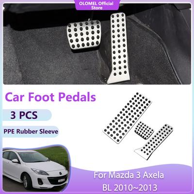 For Mazda 3 Axela BL 2010~2013 Car Pedals and Parts Acessorie Gas Cover Accelerator Alloy Stainless Steel Fuel Brake No Drilling