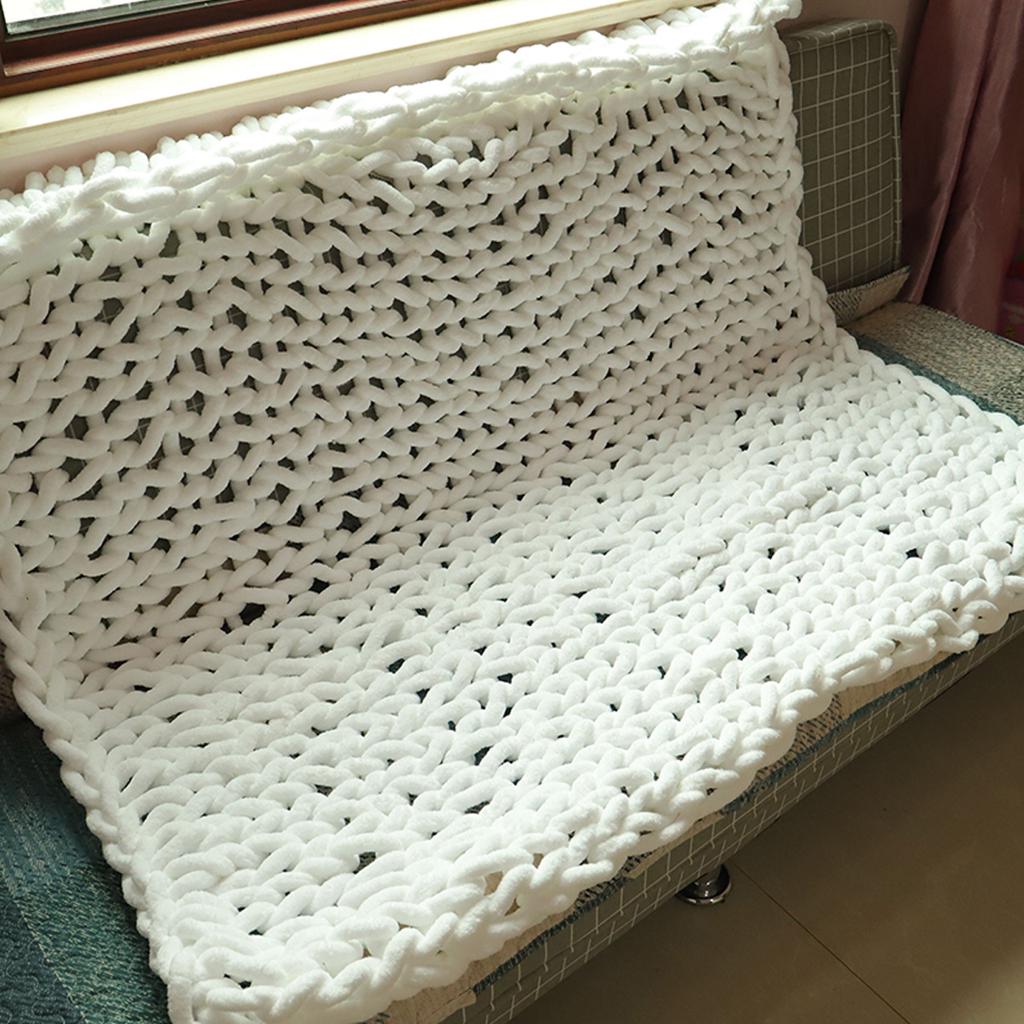 Buy 100x150cm Handmade Knitted Blanket Cotton Soft Washable Lintfree
