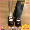 Brown Round Head College Style Small Leather Shoes Soft Sole British Style Japanese Mary Jane Small Leather Shoes