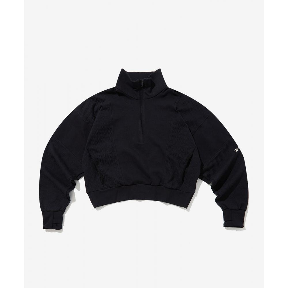 

REEBOK [Sweat только 72 часа] Укороченная толстовка UBF на молнии до половины длины W Черный HI6321