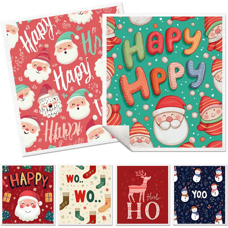 

6 шт. Шведские салфетки для мытья посуды с рождественским узором, кухонные полотенца для посуды, абсорбирующие тряпки для мытья посуды, экологически чистые, моющиеся, чистящие салфетки 6 PCS разноцветный