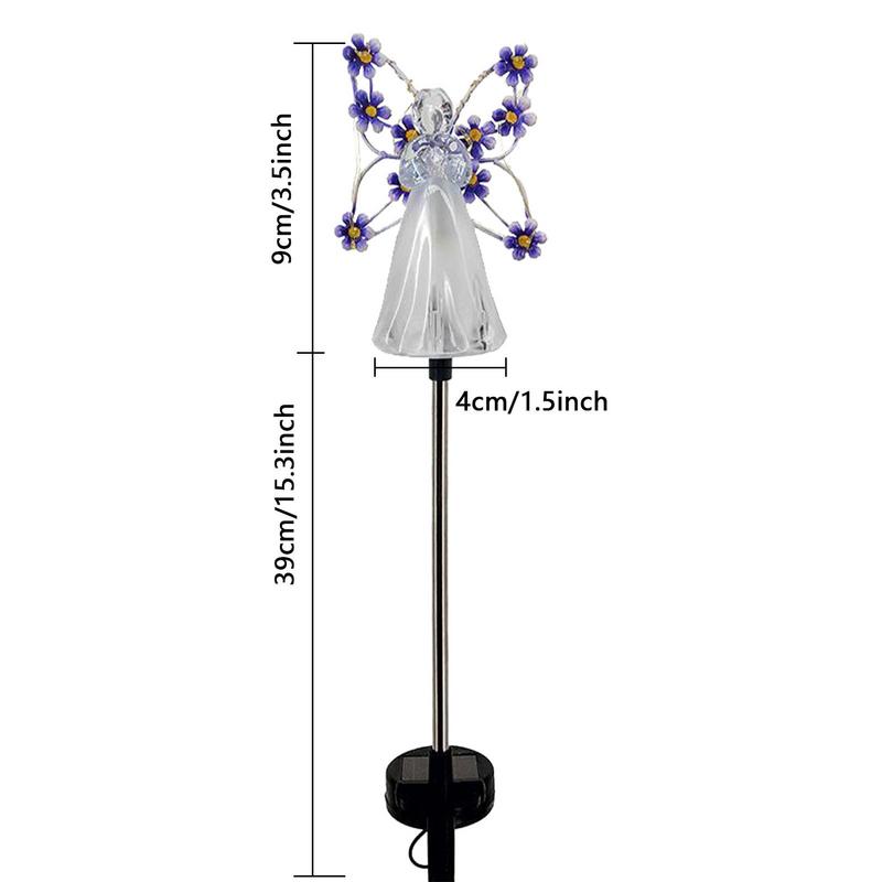 Solar LED Angel Lights Waterproof Outdoor Garden Decoration Lights Landscape Yard Patio Cemetery Stake Lights Lawn Night Lamp