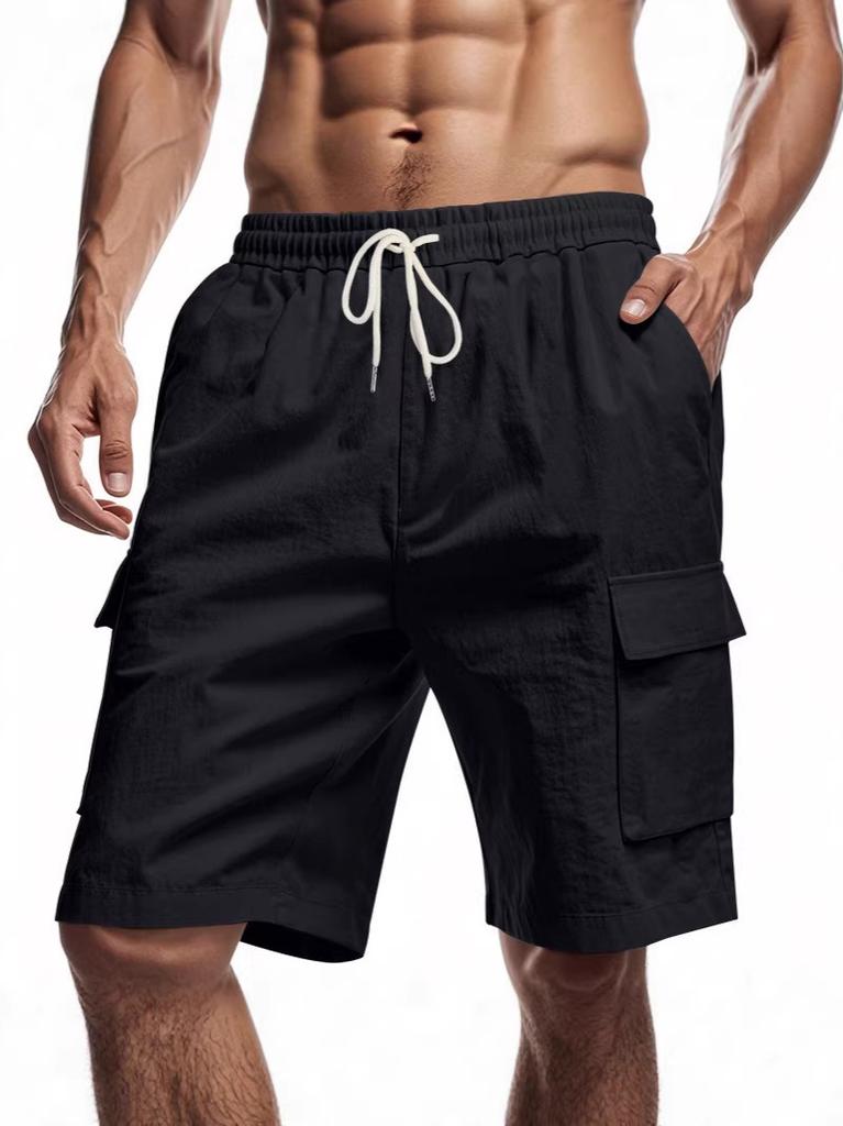 2026 New Men's Cotton Linen Shorts Pants Male Summer Breathable Solid Color Linen Trousers Fitness Streetwear S-3XL