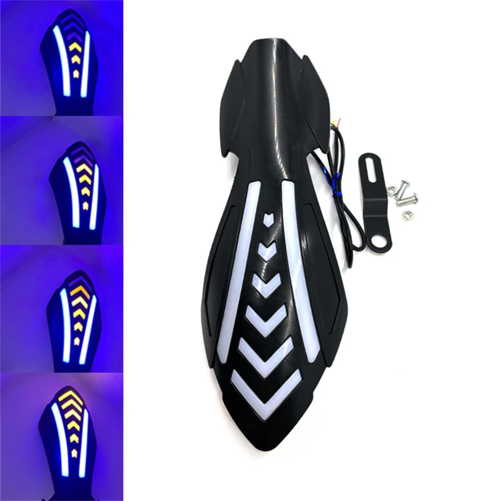 2Pcs Motorcycle Handlebar Hand Guards Protector W/ Led Flowing Turn Signal Light