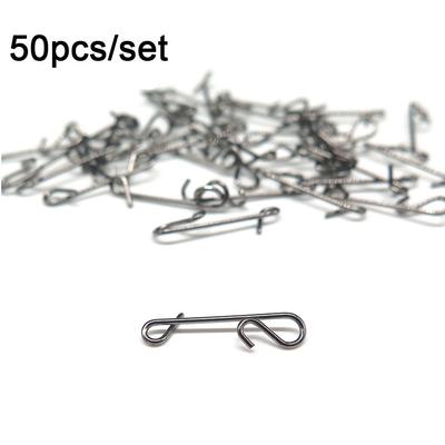50 Pcs Hot Line Tackle Durable Portable Fishing Hanging Snap Connector Barrel Swivel Fast Lock