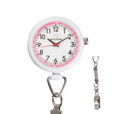 Relógio de Enfermagem Matsuyoshi com Clipe Mostrador Luminous Branco Portátil de Bolso Fácil de Ler Prata Branco Equipe Hospitalar