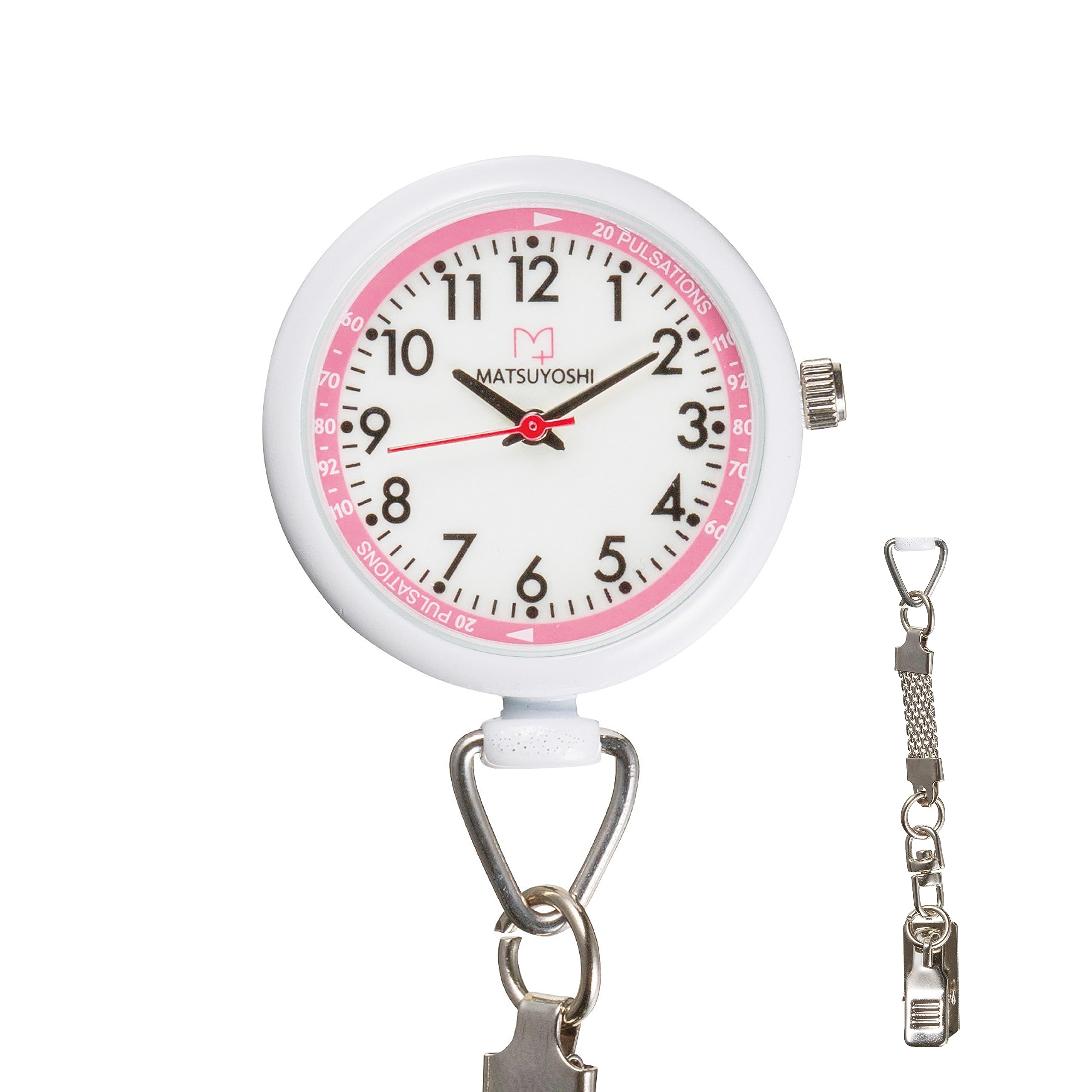 

Matsuyoshi Nurse Watch White Luminous Clip Type Dial Medical Nursing Nurse Nurse Clock Nurse Goods Hospital Clock Watch Clip Silver White Easy to See білий