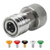 Garden Hose To Mini Power Washer Adapter 3/4" GHT To 1/4" Quick Connect Stainless Steel Leak-Proof for Car Wash Sprayers