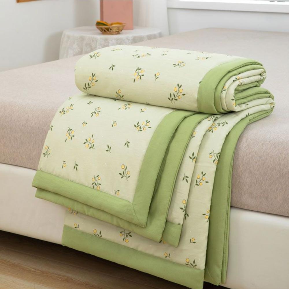 Trapunta estiva fresca stampata in seersucker, trapunta climatizzata, leggera e traspirante, delicata sulla pelle e inodore, produzione con goffratura ad ultrasuoni