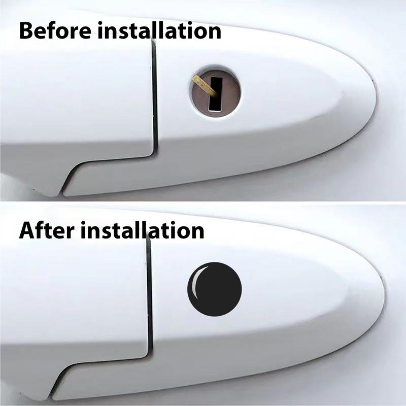 Car Door Screw Cap 4PCS Car Door Lock Keyhole Protector Stickers Trim Automotive Door Entry Guard Car Door Key Holes Protector