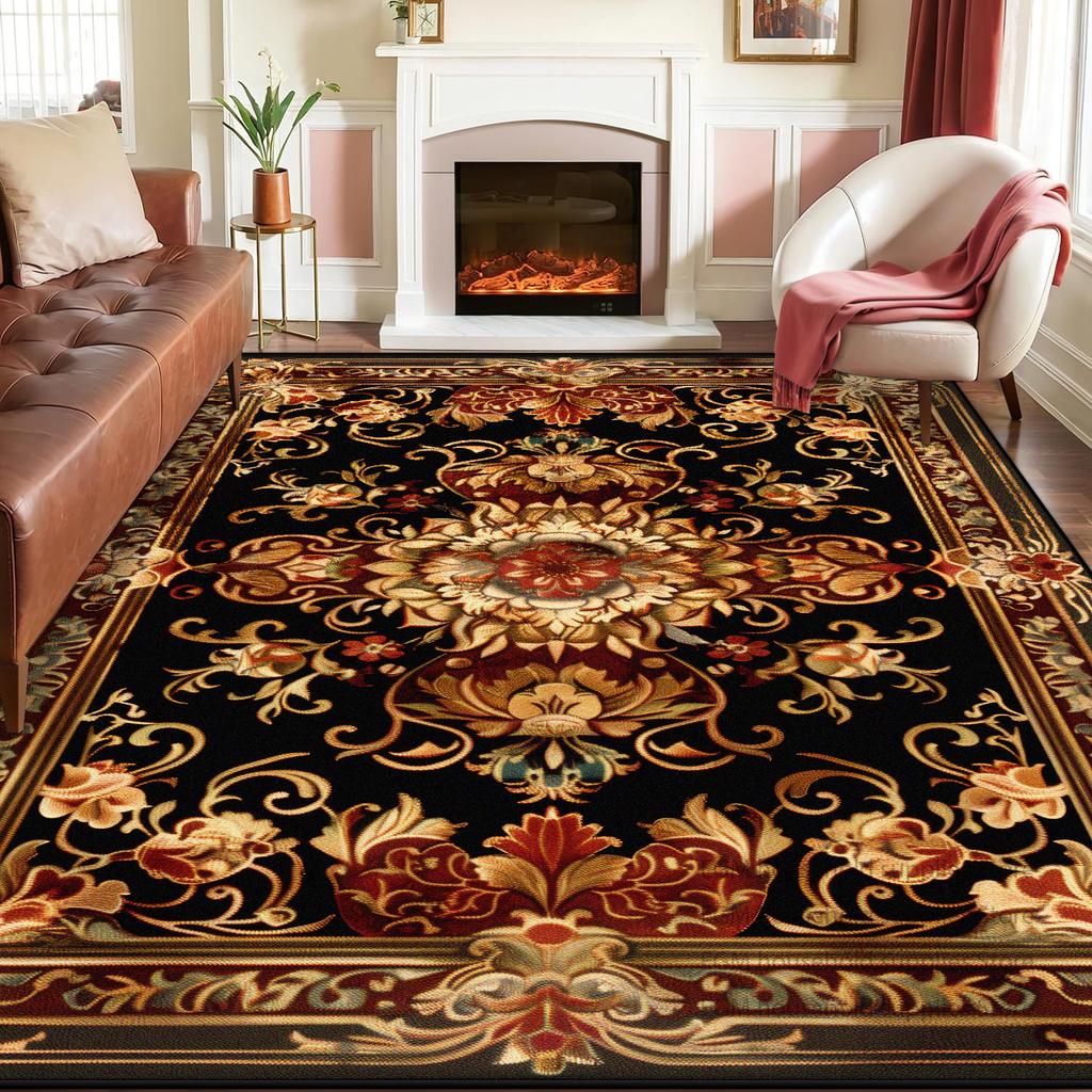 Persian Decoration Carpet Living Room Sofa Tea Table American Luxury Rugs Bedroom Washable Antiskid Entrance Floor Mat Lounge