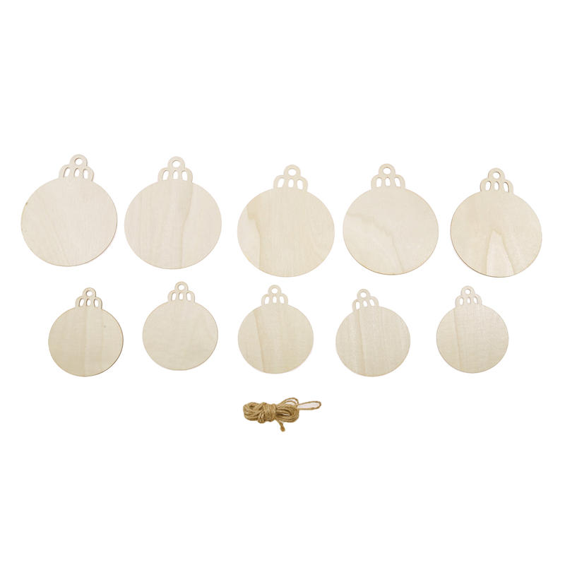 Creative Unfinished Round Wooden Discs with Holes Christmas DIY Art Crafts Hanging Wood Slices Festival Decoration Ornaments