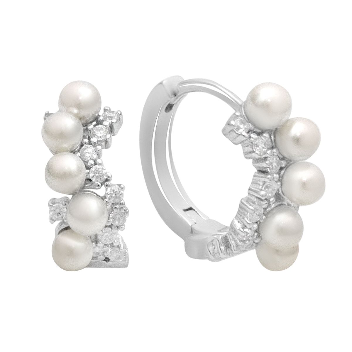 

Срібні сережки з блакитним кварцом і фіанітами. (2185666) білий