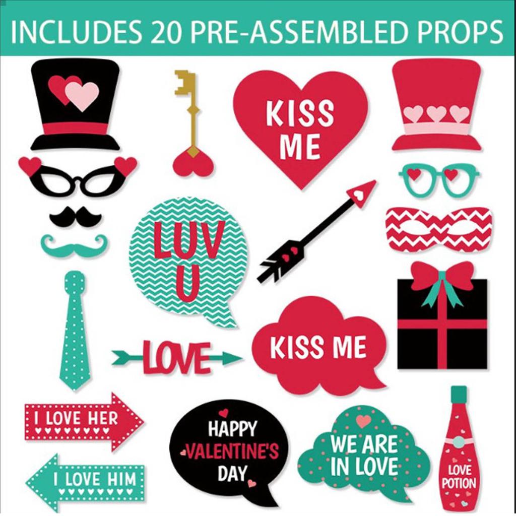 Celebrate Valentine's Day Eve with Photo Booth Properties Accessory Picture Frame for Fun Party Photos Decoration