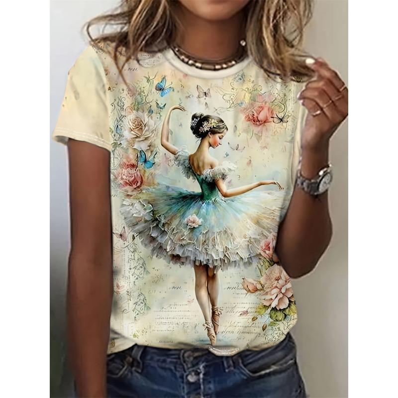 

Fashion Women s T-Shirts Characters 3d Print T-Shirt Harajuku Casual Short Sleeved Top Oversized Female Clothing Summer S